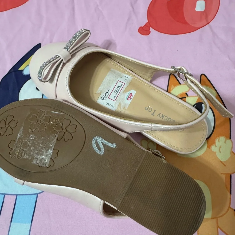 Crown Pink Kids Dress Shoes with Bow